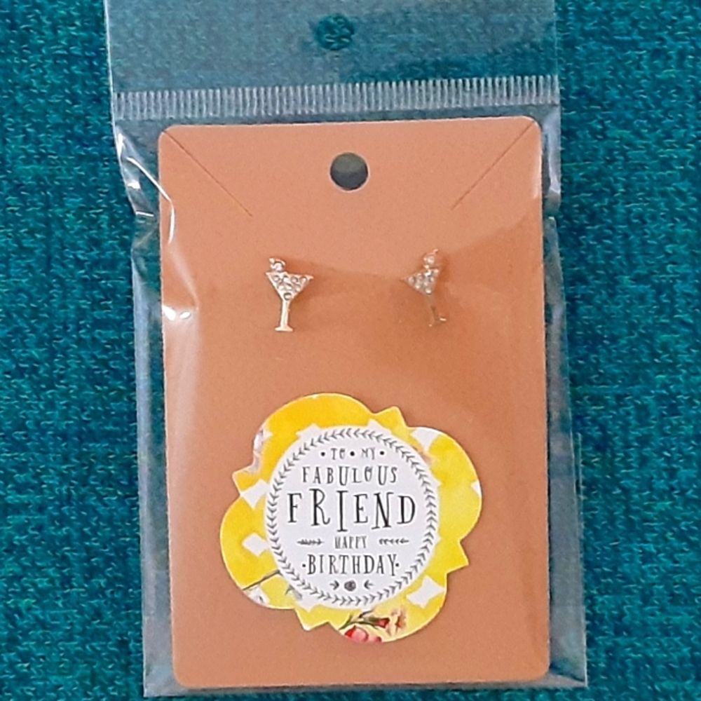 Martini Glass Earrings - Picture 2 of 3